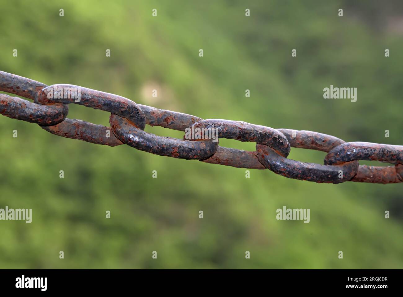 oxidation rusting chain, give a person the feeling of nostalgia Stock ...