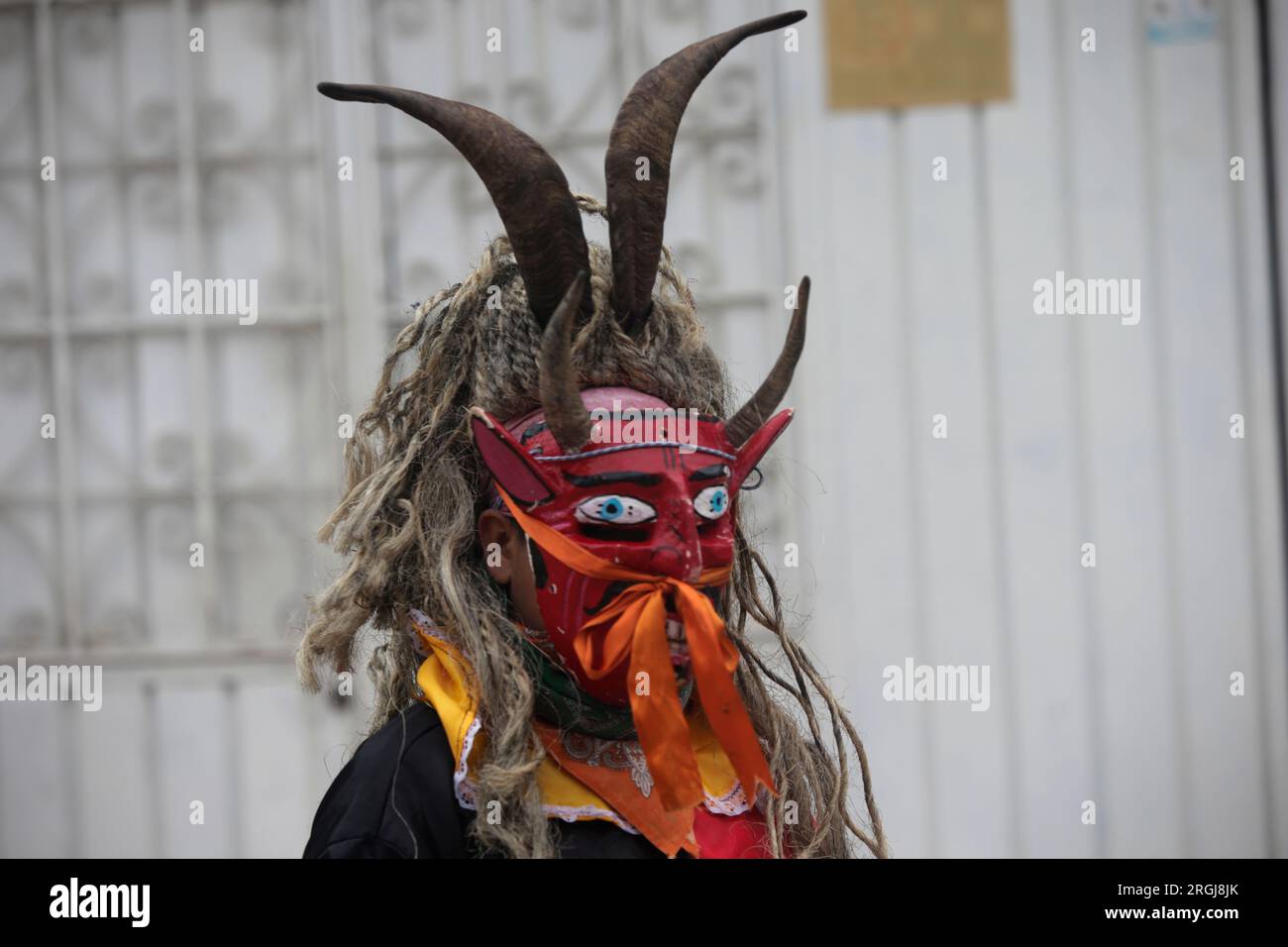 Tixtla, Guerrero, Mexico. 10th Aug, 2023. A member of the dance of the