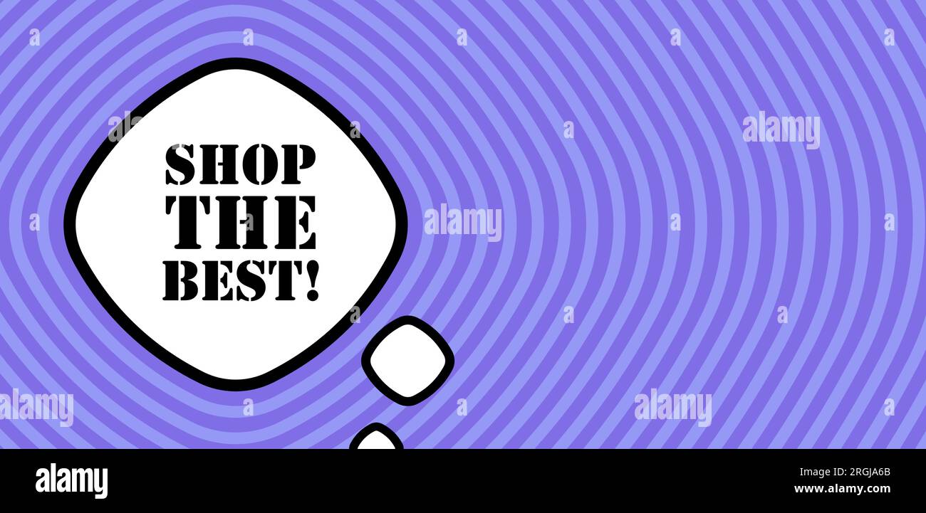 Speech bubble with Shop the best text. Boom retro comic style. Pop art ...