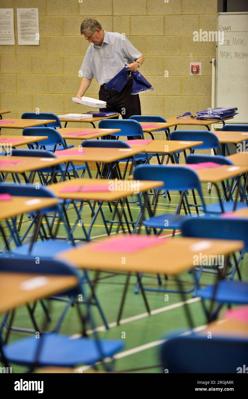 File Photo Dated 24 05 2010 Of An Exam Invigilator Preparing An A level File Photo Dated 24 05 2010 Of An Exam Invigilator Preparing An A level