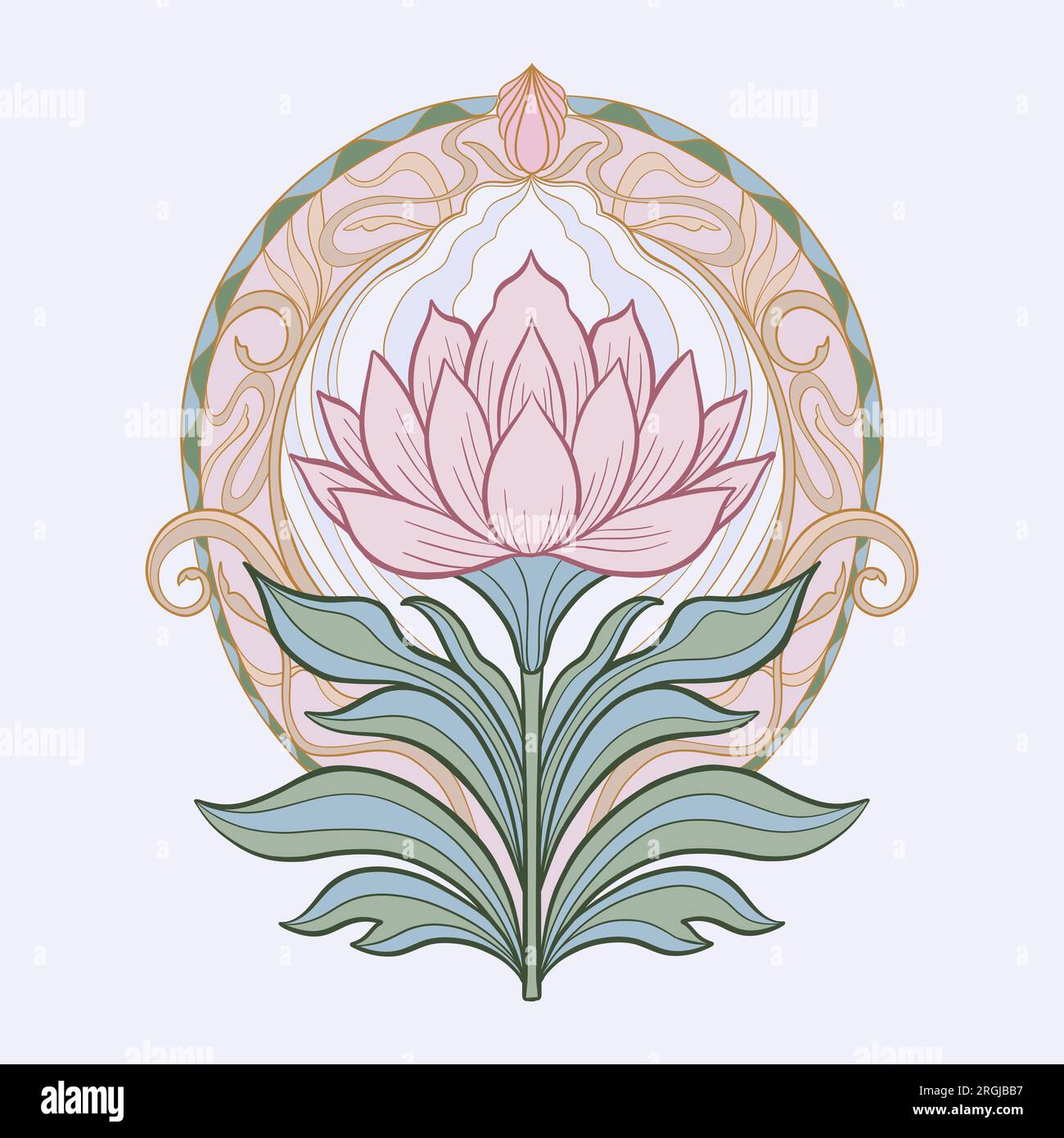 Flower tulip in the style of Art Nouveau. Beautiful tulip modern vintage  floral composition 1920-1930 years Stock Vector Image \u0026 Art - Alamy, image size:1300x1390