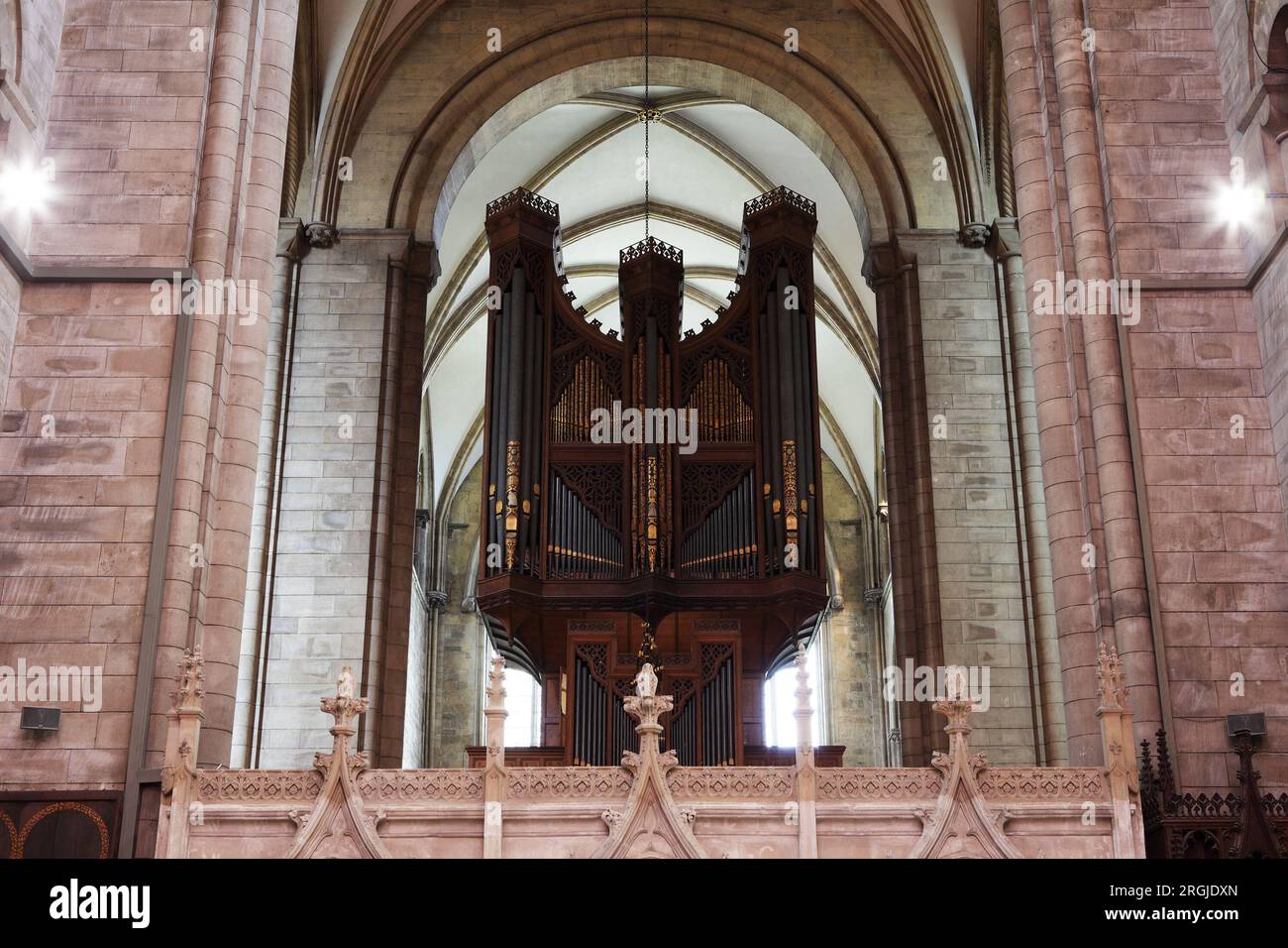The Organ and Pipes, set within Chichester Cathedral, West Sussex, England. Stock Photo