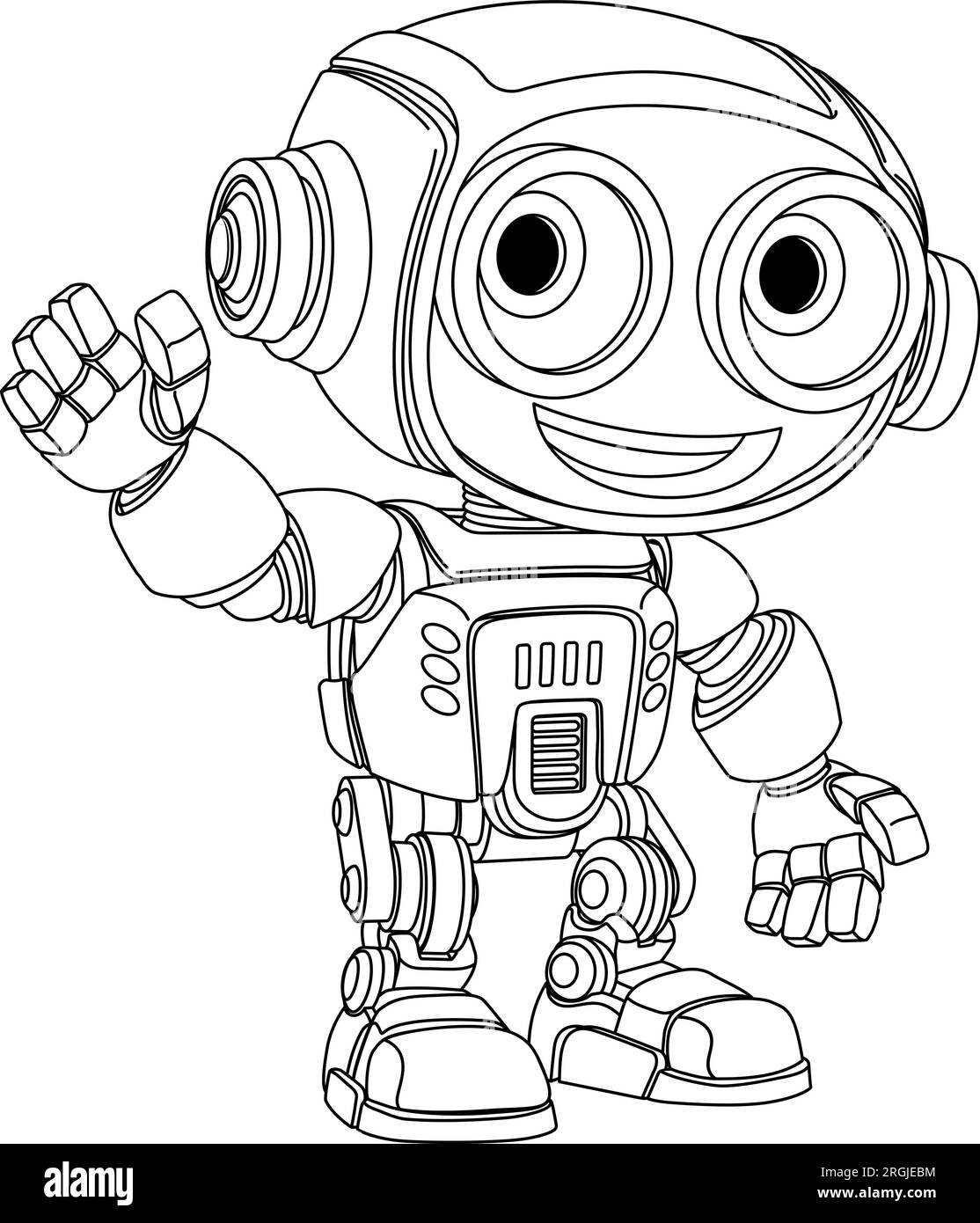 Robot Mascot Cartoon Cute Fun Alien Character Man Stock Vector