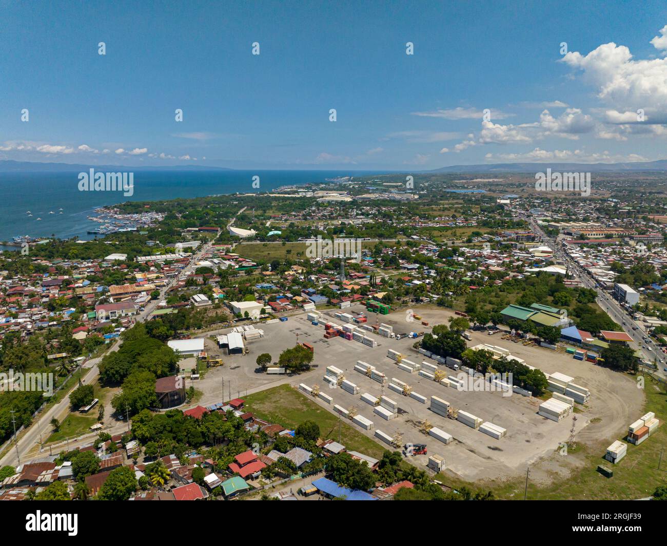 Top view of General Santos City. Modern and business building in daytime. Mindanao, Philippines. Cityscape. Stock Photo