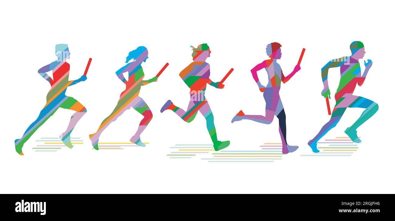 relay race in team, isolated iillustration Stock Vector Image & Art Alamy