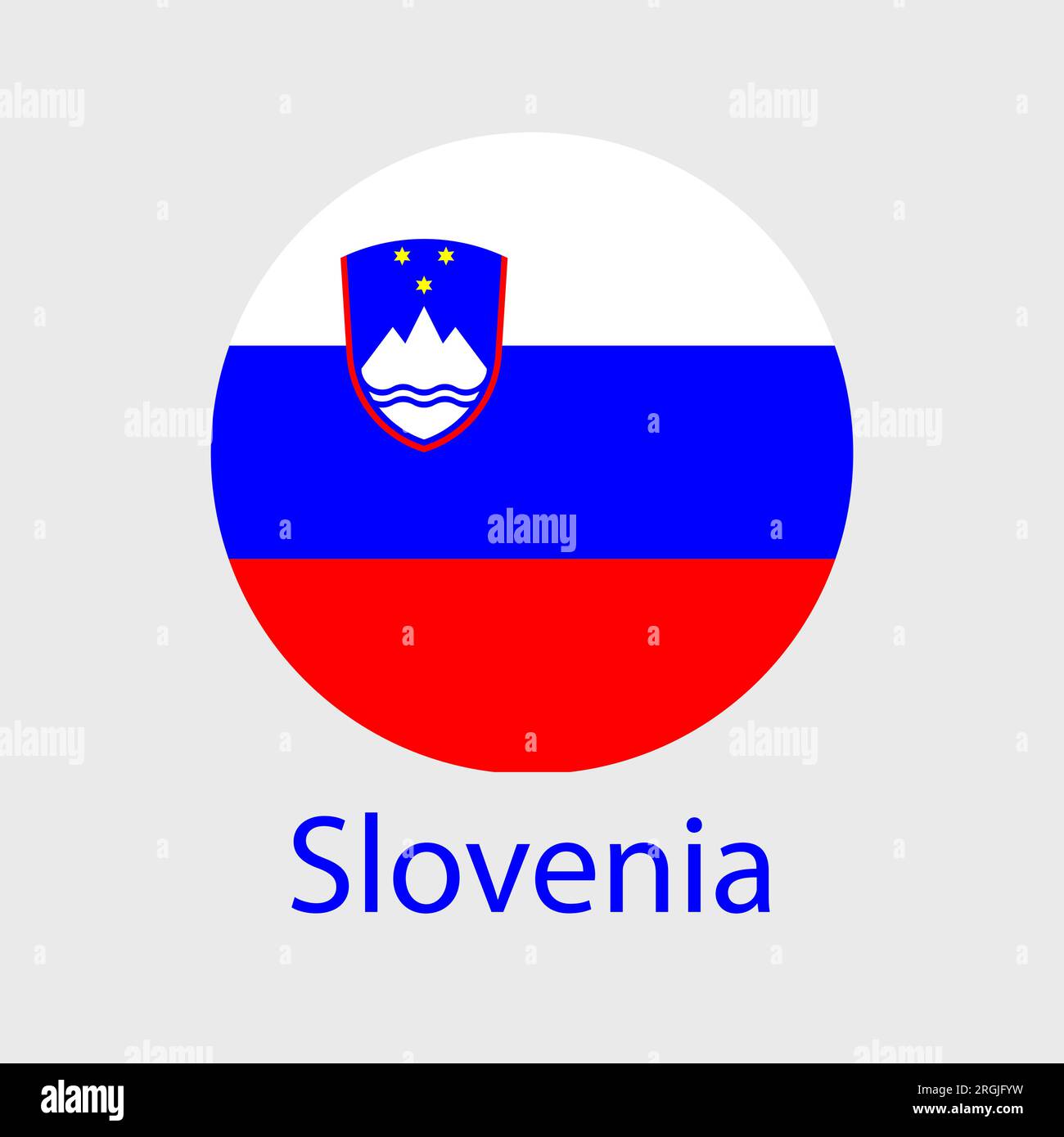 Slovenia flag vector icons set in the shape of heart, star, circle and ...