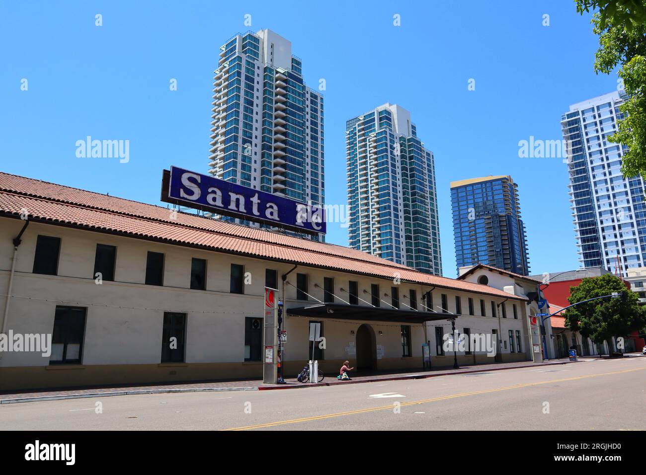 SAN DIEGO, California San Diego SANTA FE Depot Trains and MTS bus stop