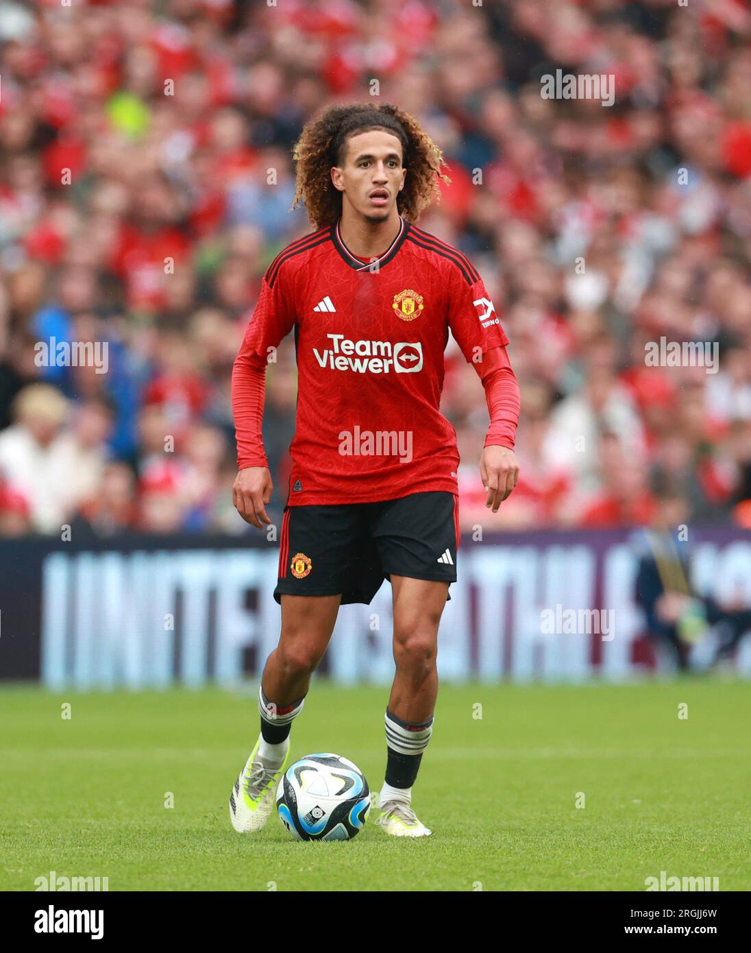 Manchester United's Hannibal Mejbri during the pre-season friendly match at the Aviva Stadium, Dublin. Picture date: Sunday August 6, 2023. Stock Photo