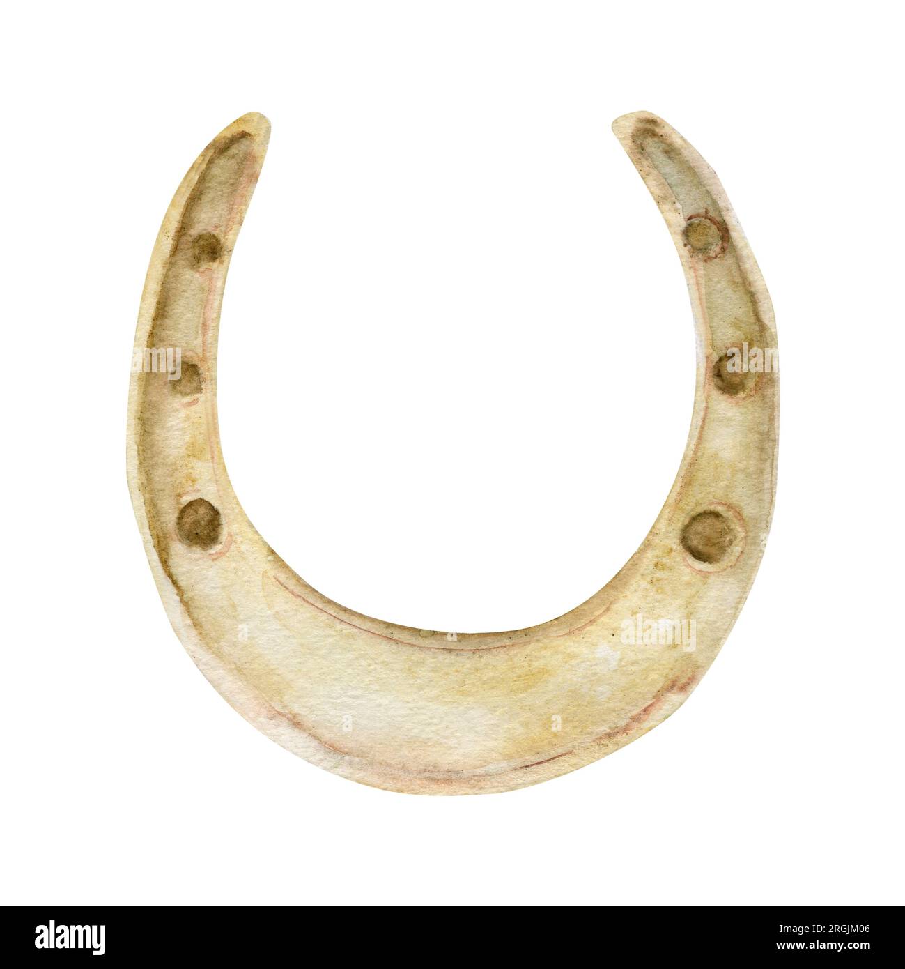 Watercolor hand drawn illustration, Saint Patrick holiday. Lucky gold