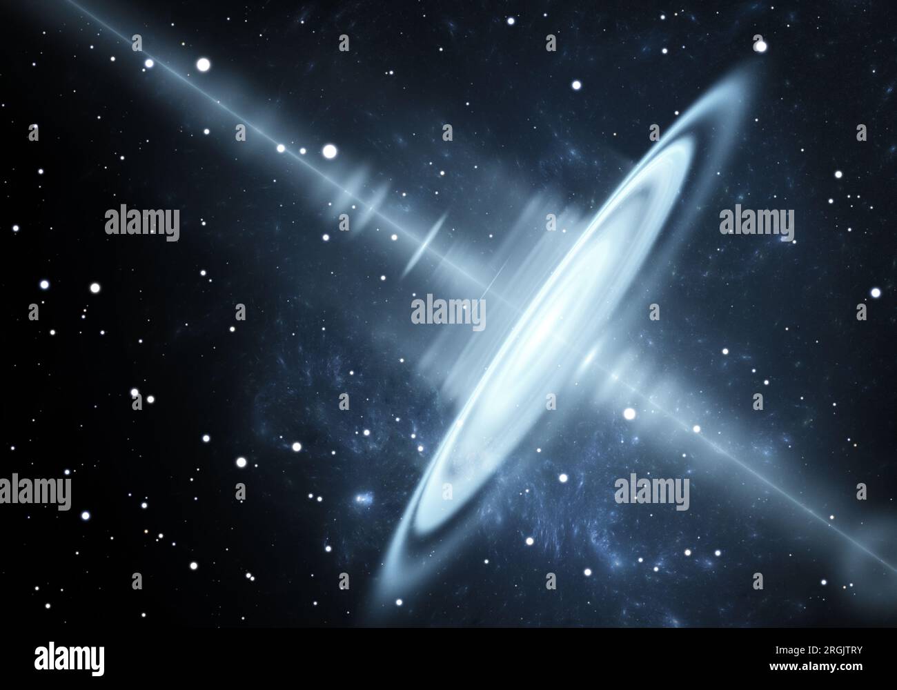 Space object with extreme-energy cosmic ray Stock Photo