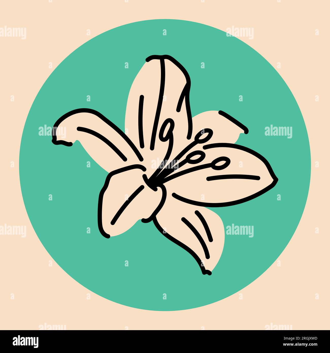 Art Lily Flower Icon