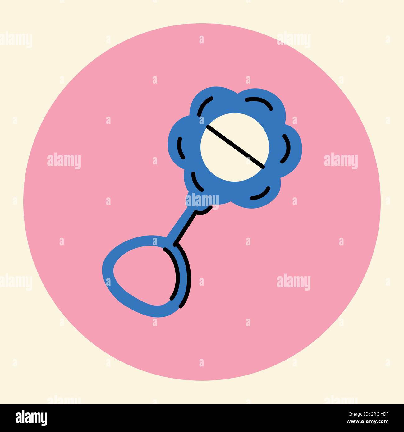 Baby rattle black line icon. Pictogram for web page, mobile app, promo ...