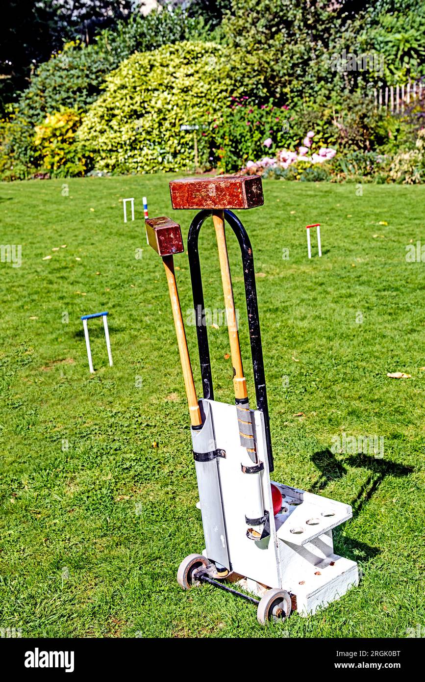 Equipment for Croquet; Ausrüstung für Crocket Stock Photo Alamy