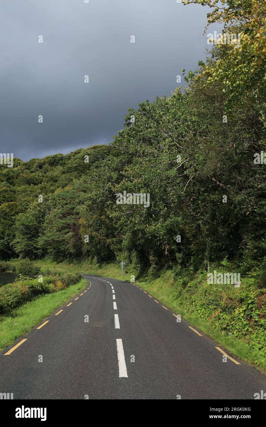 Bend in rural country road hi-res stock photography and images - Alamy