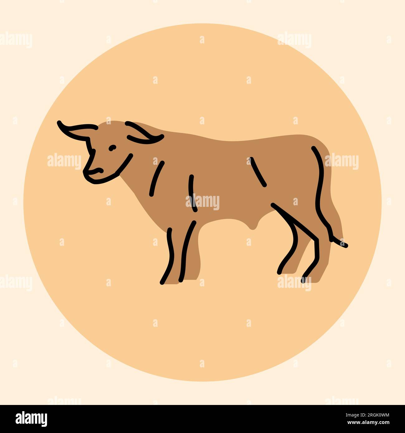 Bull black line icon. Farm animals. Pictogram for web page, mobile app ...