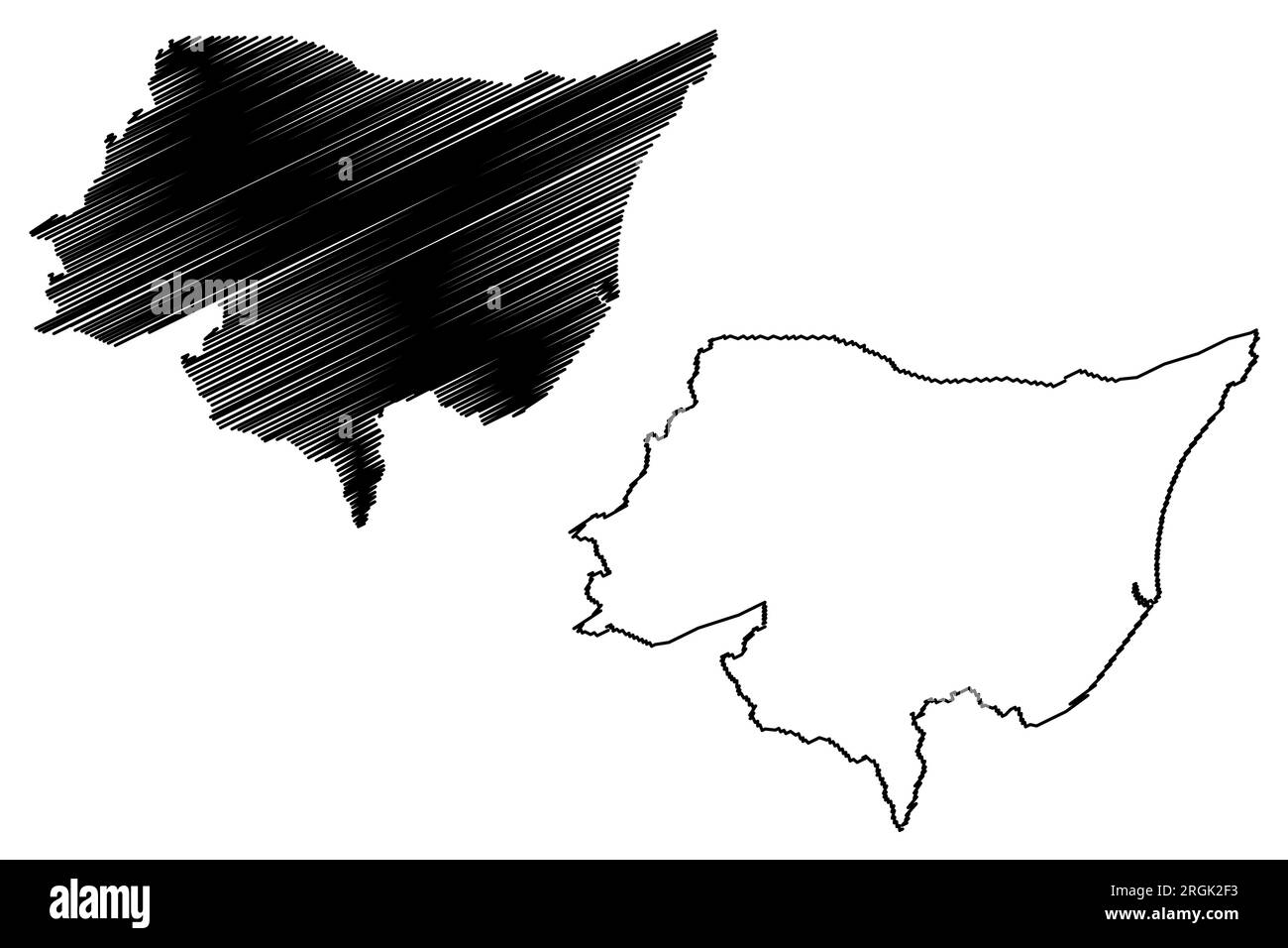 Itapemirim municipality (Espírito Santo state, Municipalities of Brazil, Federative Republic of Brazil) map vector illustration, scribble sketch Itape Stock Vector