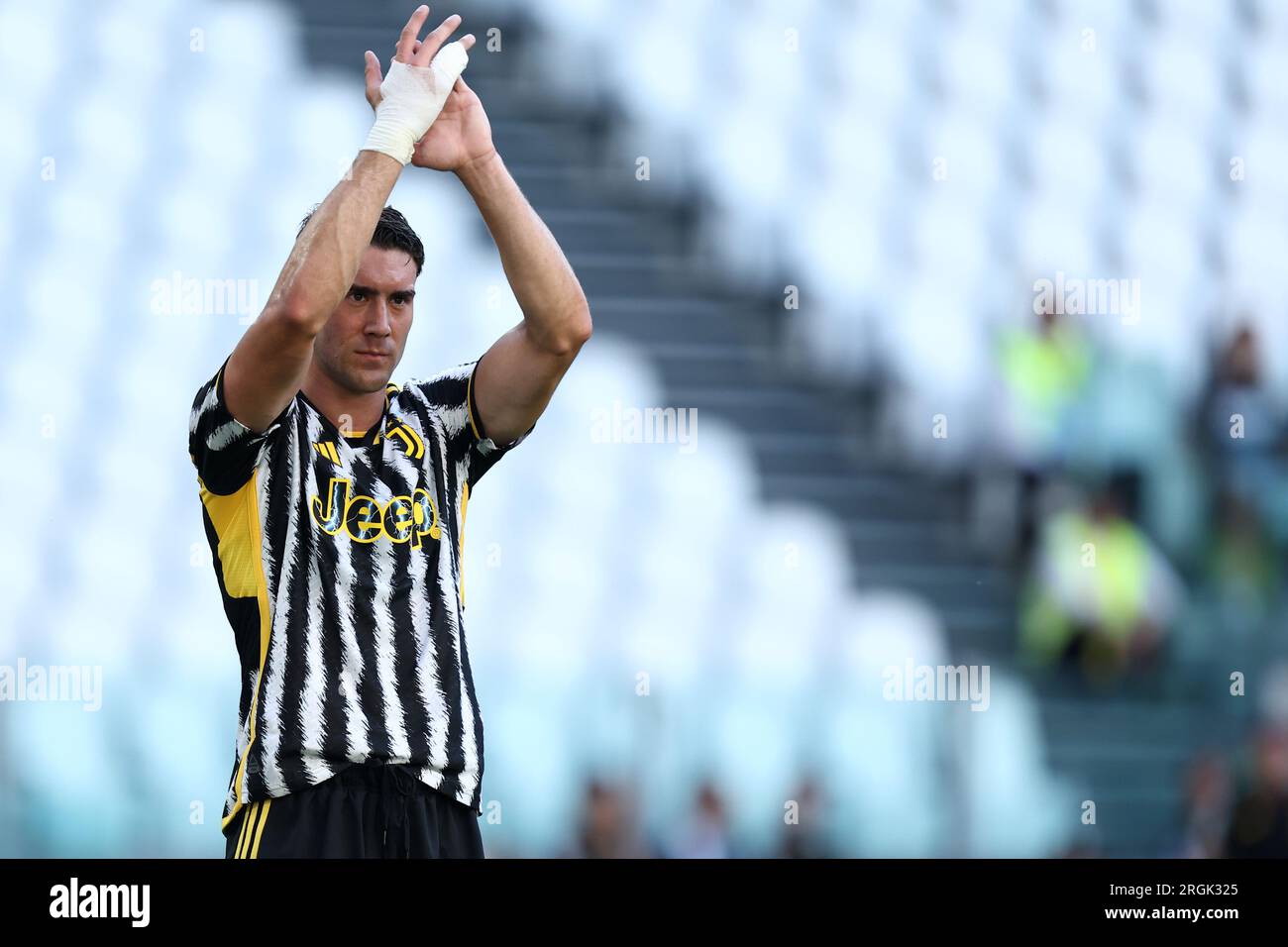 Turin, Italy. 09th Aug, 2023. Fabio Miretti of Juventus during the  pre-season test match between Juventus Fc and Juventus NextGen U23 on 09  August 2023 at Juventus Stadium, Turin, taly. Photo Nderim