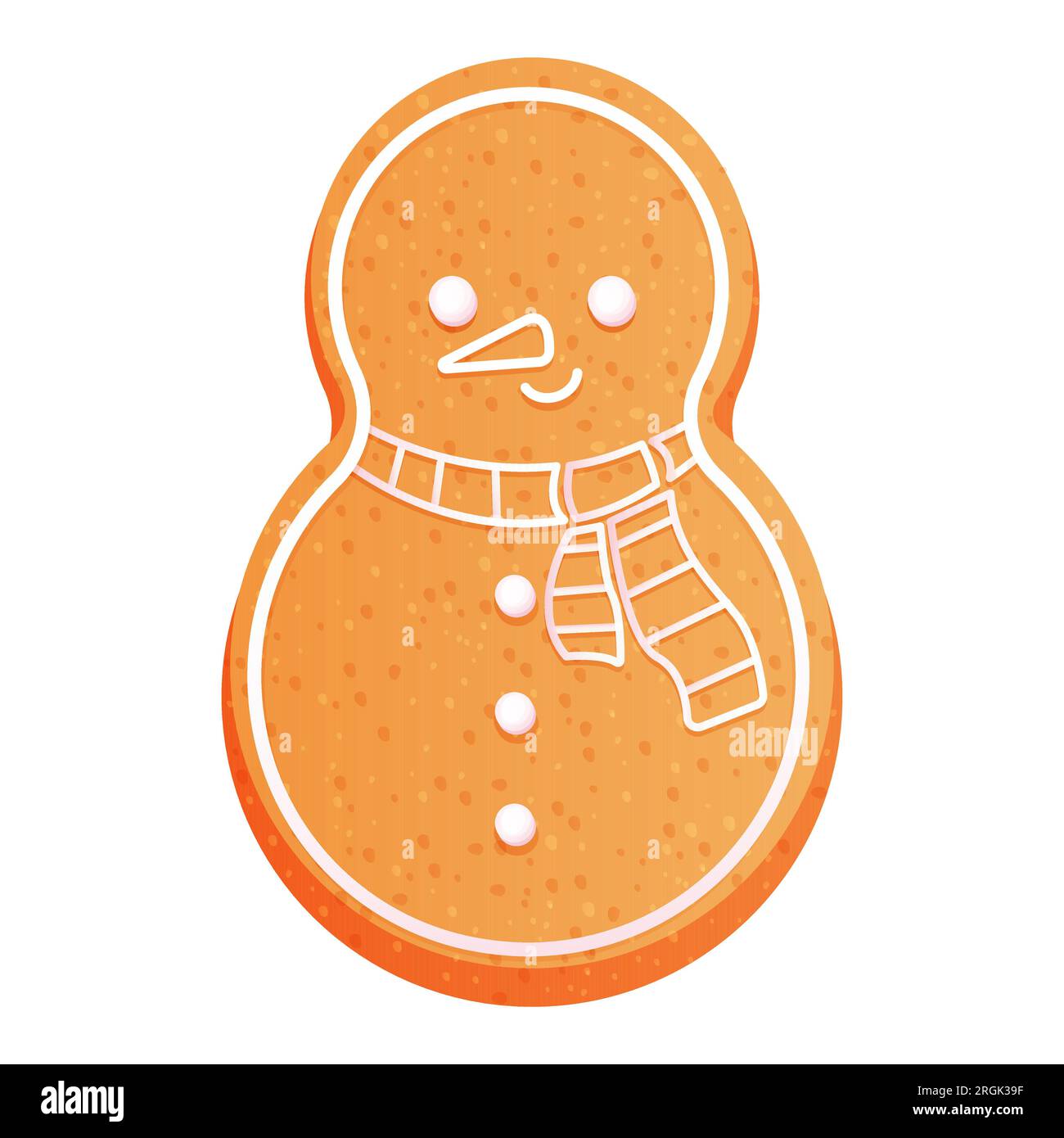 Gingerbread set cute snowman character with icing decoration, seasonal dessert, cookie in cartoon style isolated on white background. Vector illustration Stock Vector