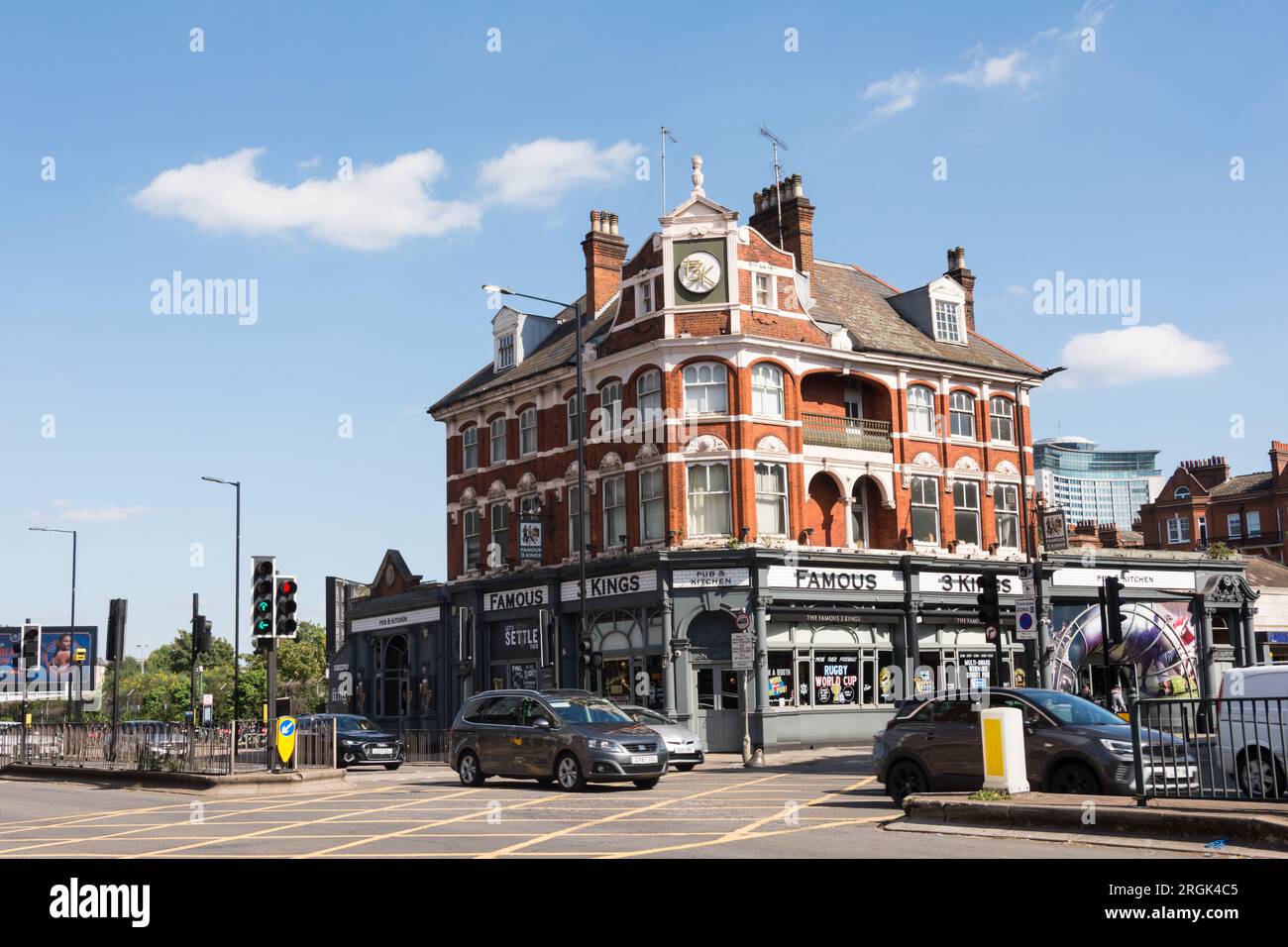 Famous Three Kings public house (formerly Nashville Rooms music venue), North End Road, Fulham, London, W14, England, U.K. Stock Photo