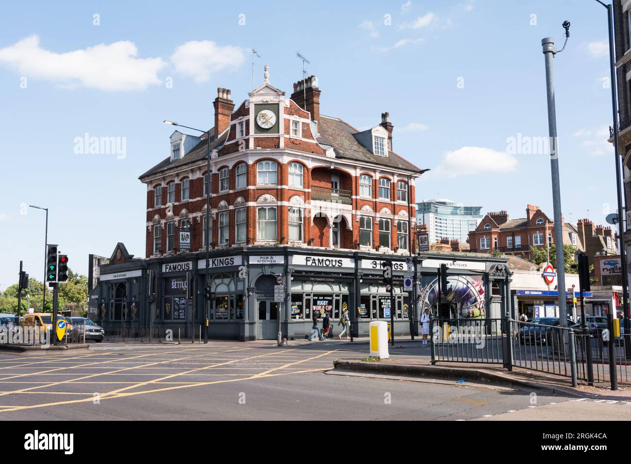 Famous Three Kings public house (formerly Nashville Rooms music venue), North End Road, Fulham, London, W14, England, U.K. Stock Photo