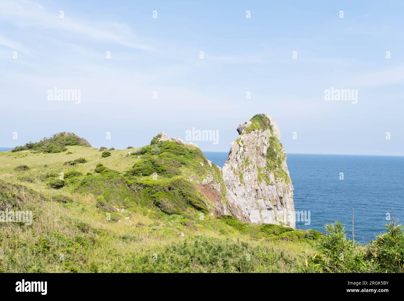 Monkey Rock created by nature over many years looks just like a monkey facing away is a popular tourist destination. Stock Photo