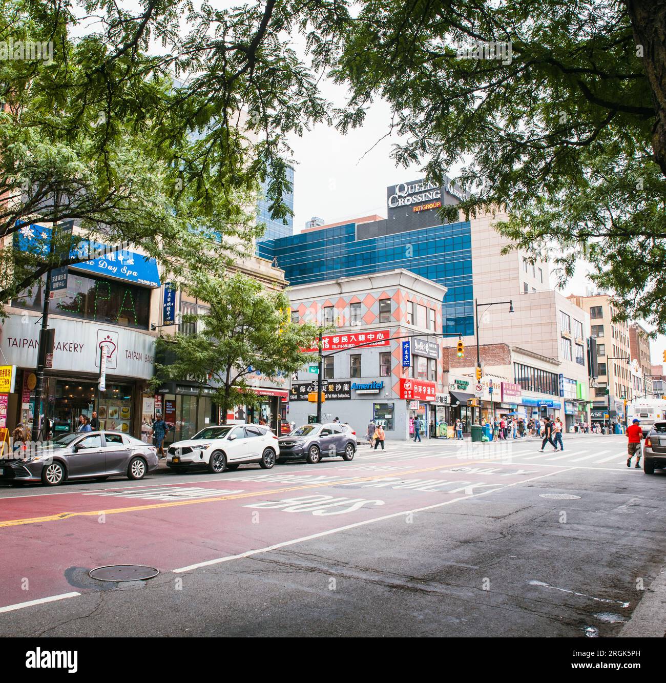 Gentrification of New York CityFlushing, Queens, Brooklyn Stock Photo