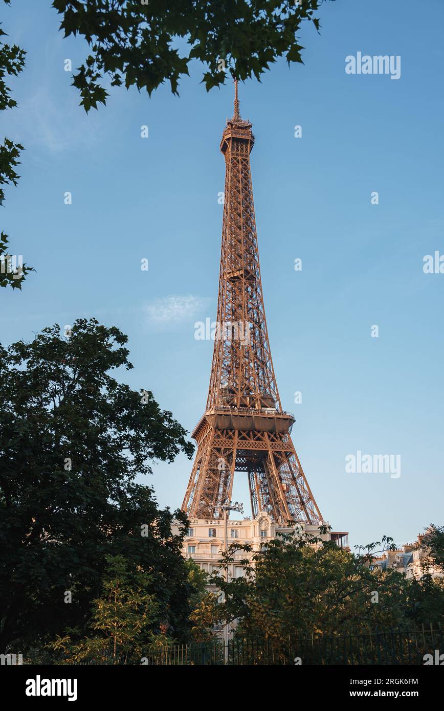 Eiffel Tower on a Sunny Morning Stock Photo