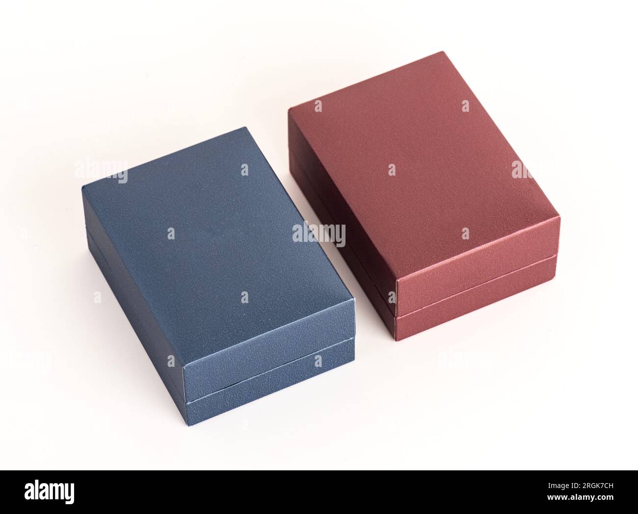 Jewelry Box on white background. Colorful jewelry boxes closed. Mockup. Stock Photo