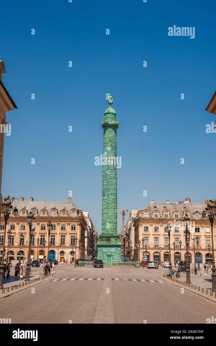La Colonne Vendome in Place de la Republique, Paris Stock Photo