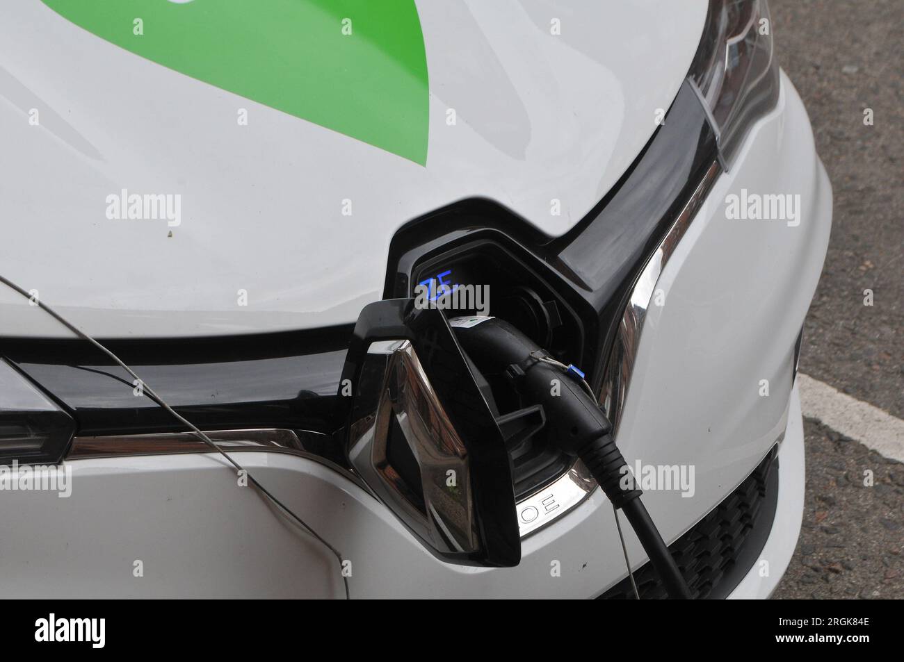 Copenhagen/Denmark/10 August 2023/Electric cars are recharge at Merkur