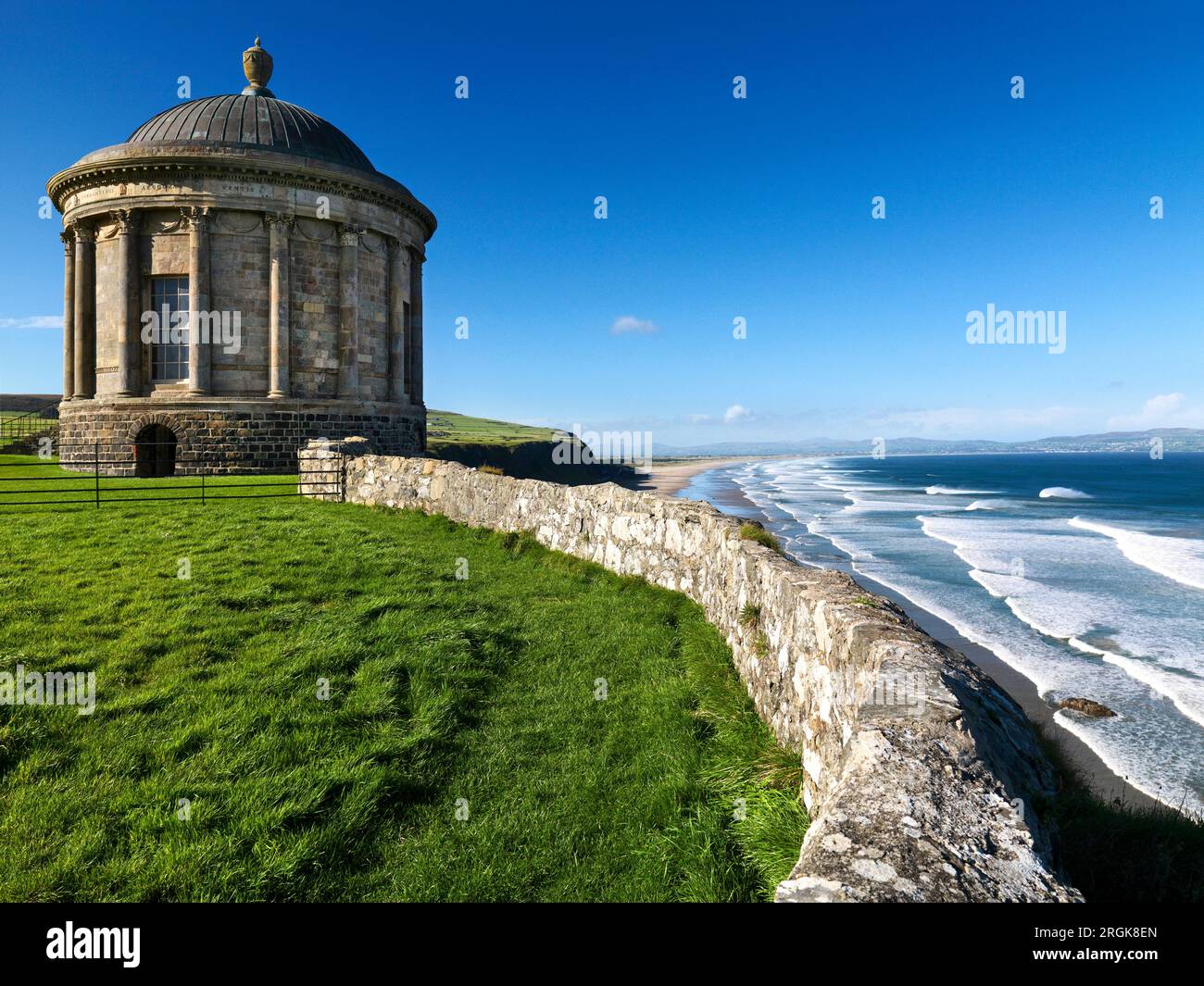 Mussenden Temple on the Downhill Estate, County Londonderry, Northern Ireland Stock Photo