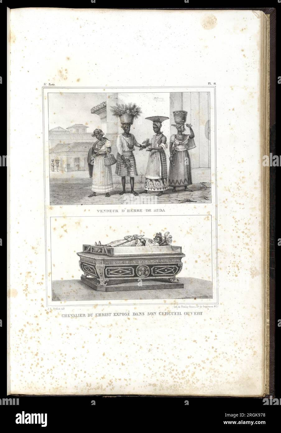 Chevalier du Christ exposè dans son cercueil ouvert 1839 by Thierry Frères Stock Photo