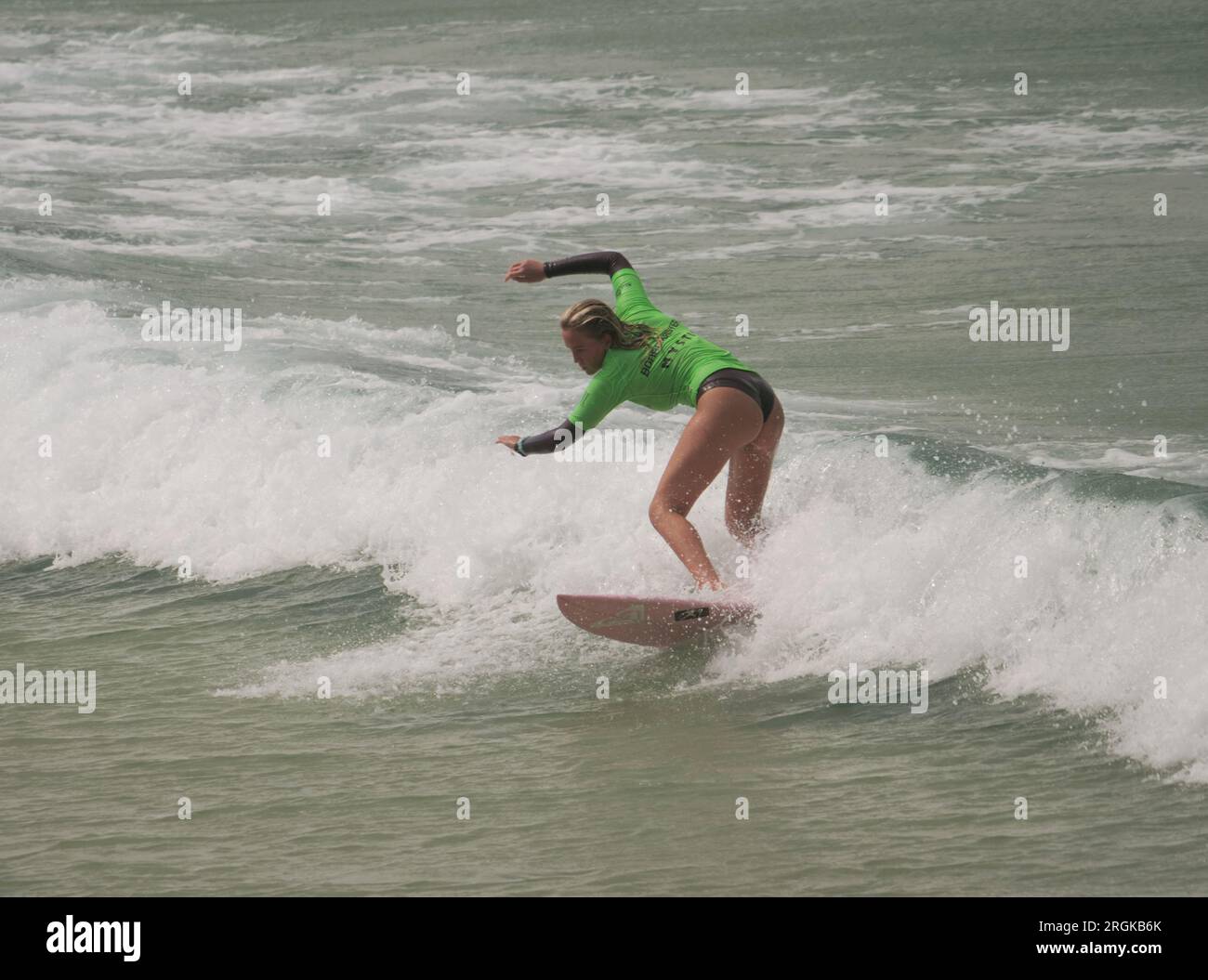 Boardmasters Festival of music, Under 18 women surfing contest. Fistral