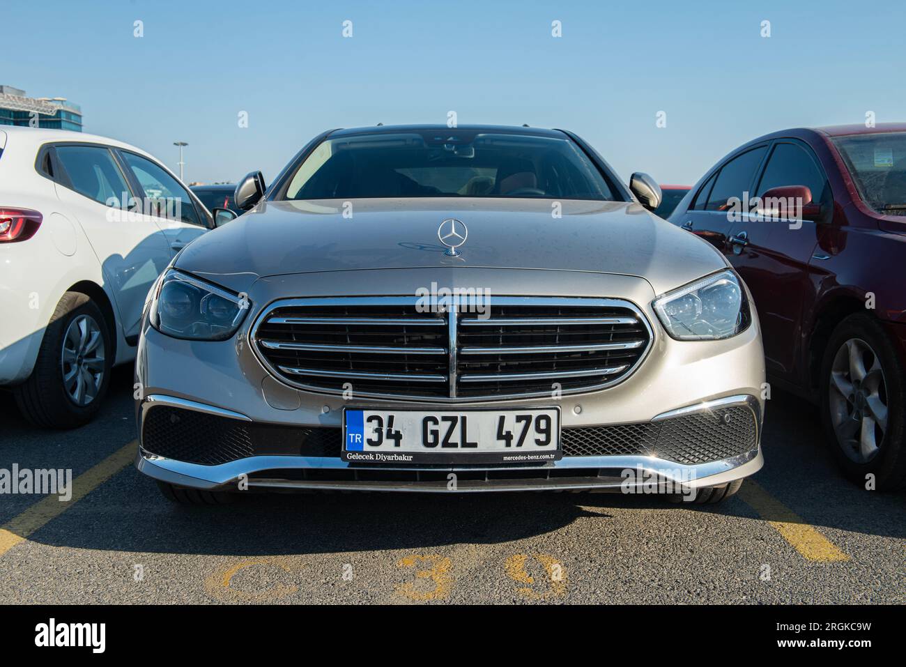 ISTANBUL TURKEY - AUGUST 2, 2023: Mercedes-Benz E-Class is a range of executive cars manufactured by German automaker Mercedes-Benz in various engine Stock Photo