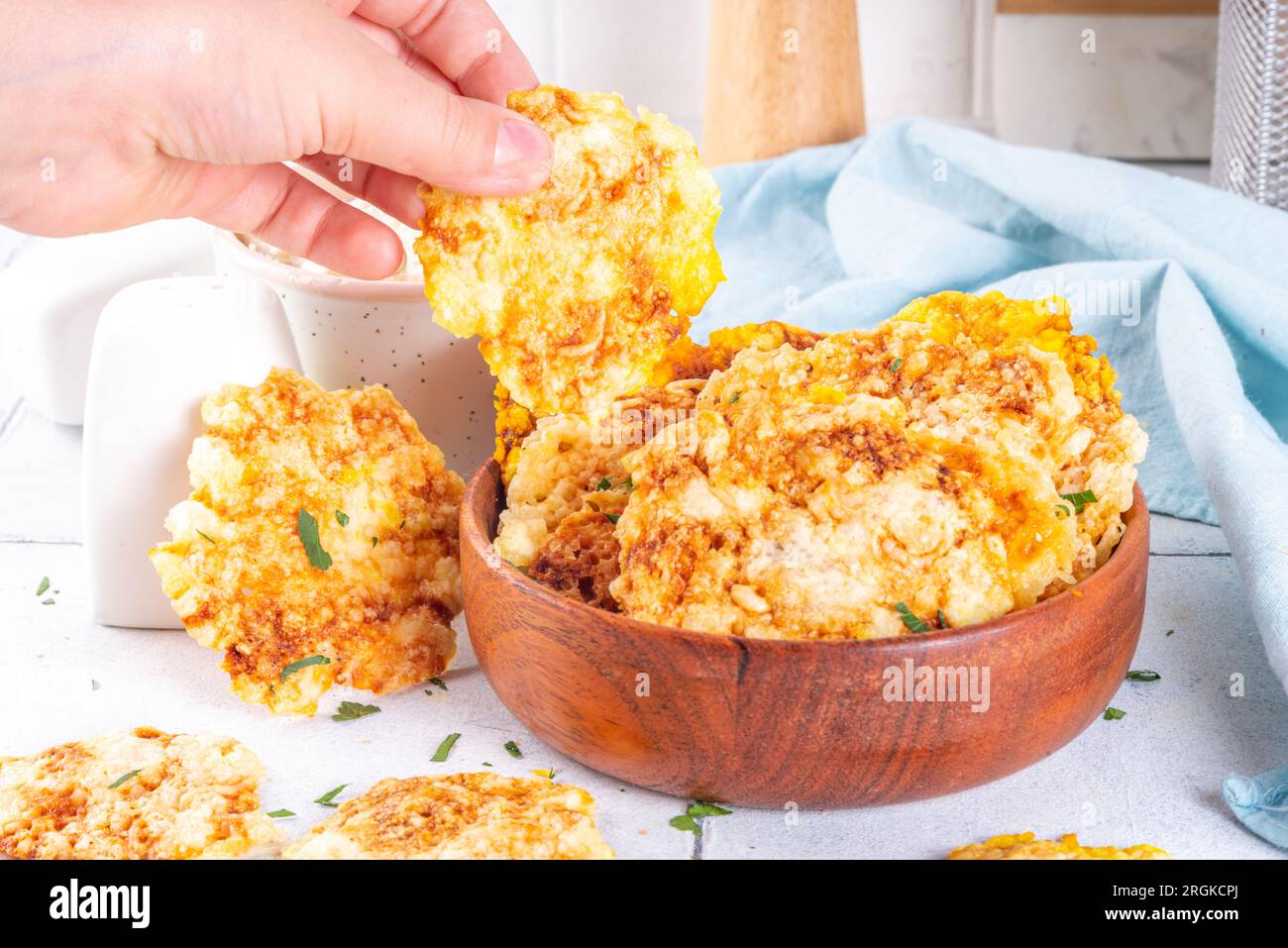 Cottage cheese chips, high protein keto diet healthy alternative snack, homemade microwave