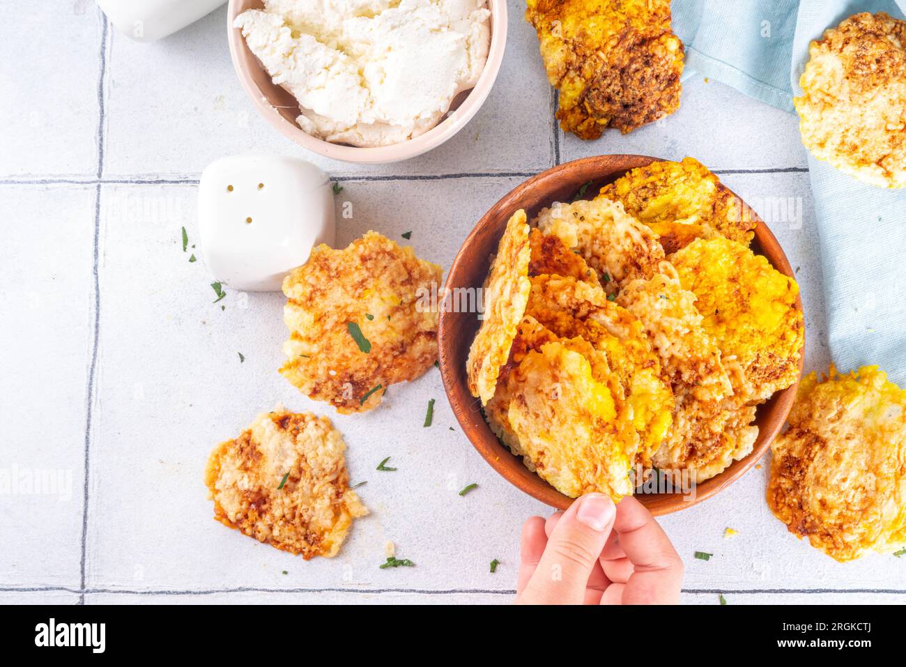 Cottage cheese chips, high protein keto diet healthy alternative snack