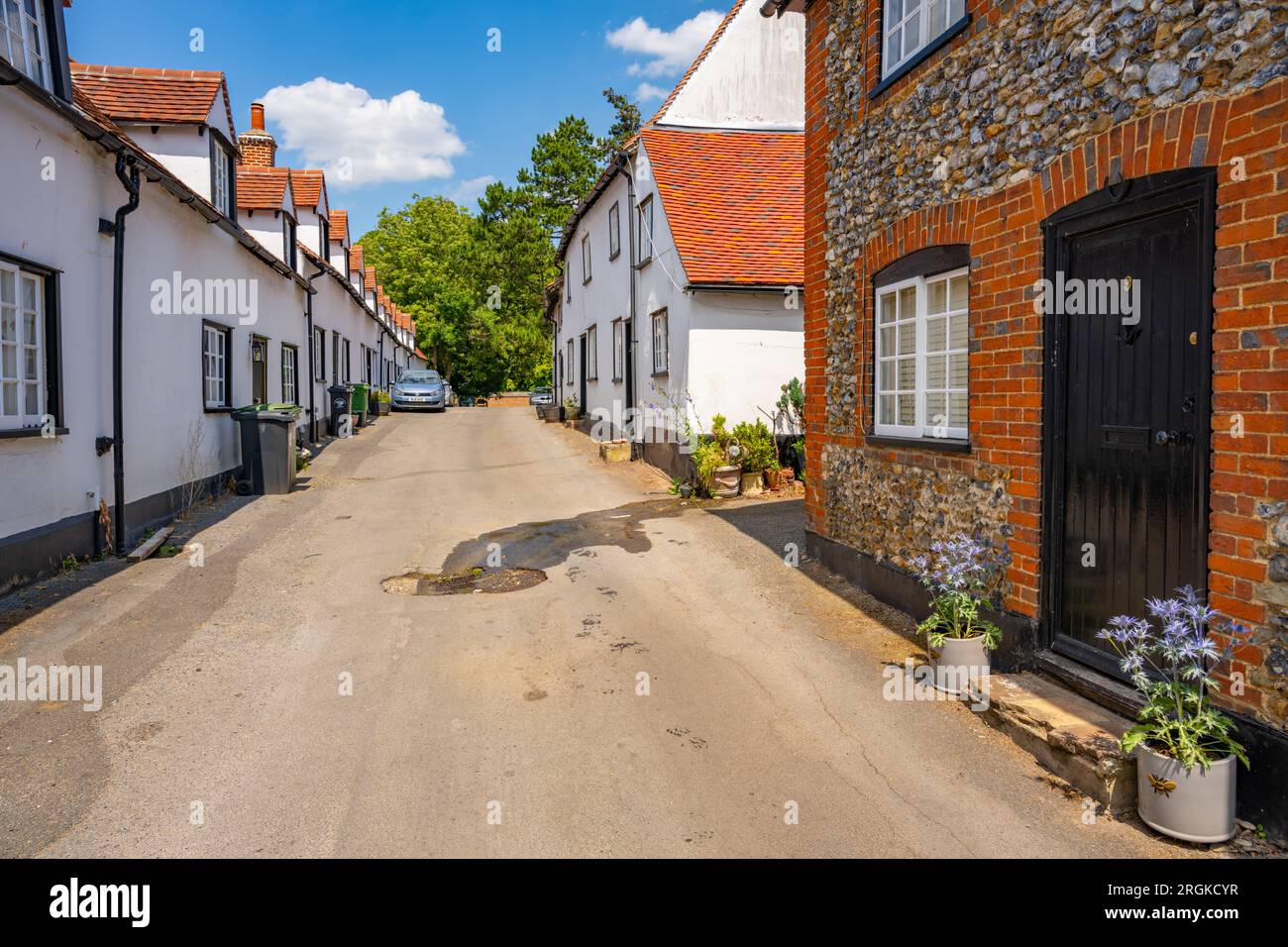 Houses on Village Street, Audley End, leading to St Marks College near