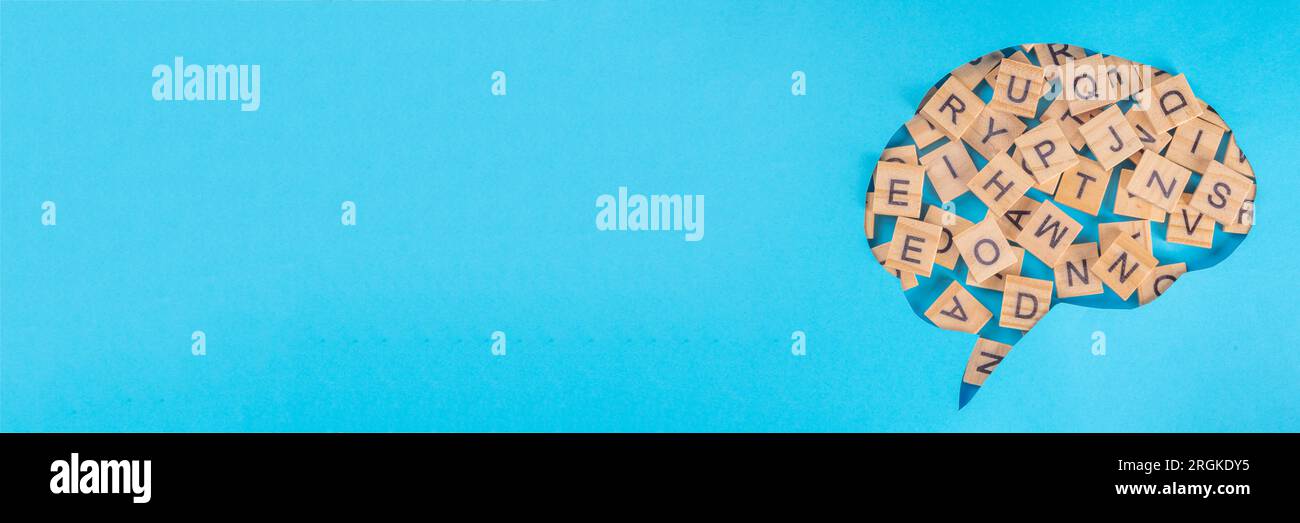 Dyslexia concept background, difficulty with fast reading, writing