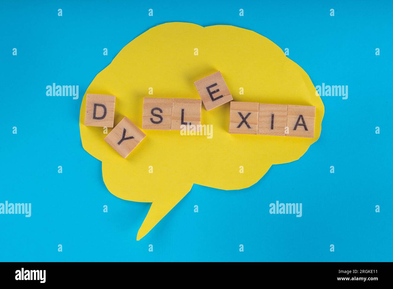 Dyslexia concept background, difficulty with fast reading, writing