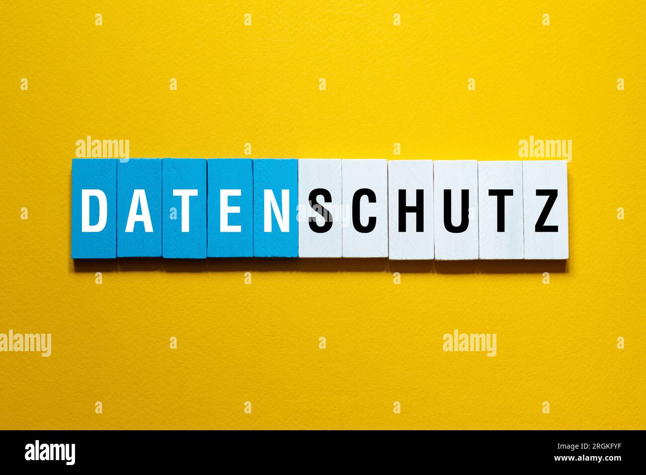 Datenschutz - data protection on german,word concept on building blocks, text Stock Photo