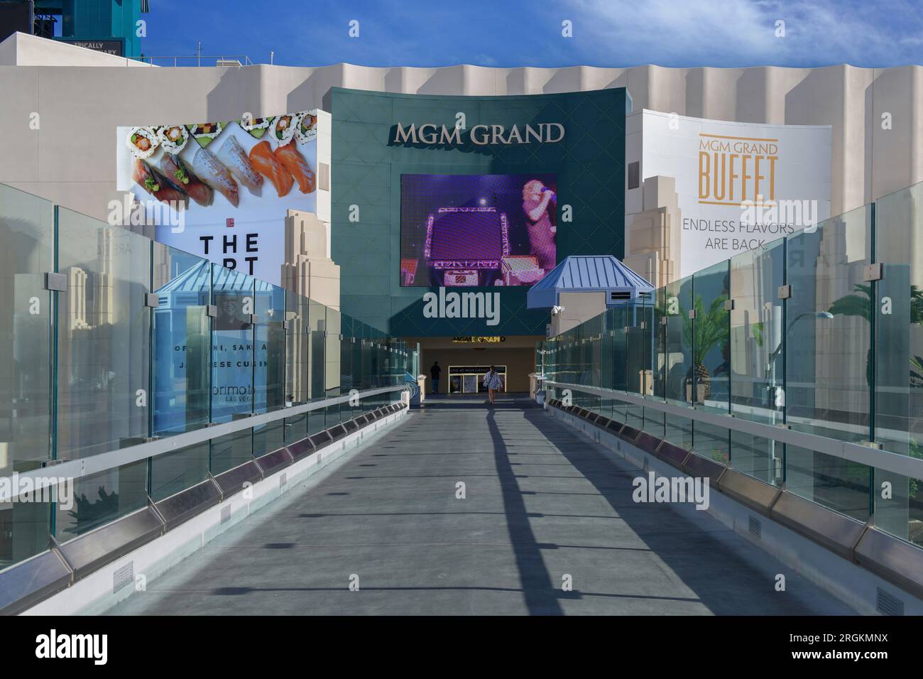 Nevada USA September 5, 2021 View of the entrance to the casino of the MGM Grand hotel located on Tropicana avenue in the city of Las Vegas Stock Photo