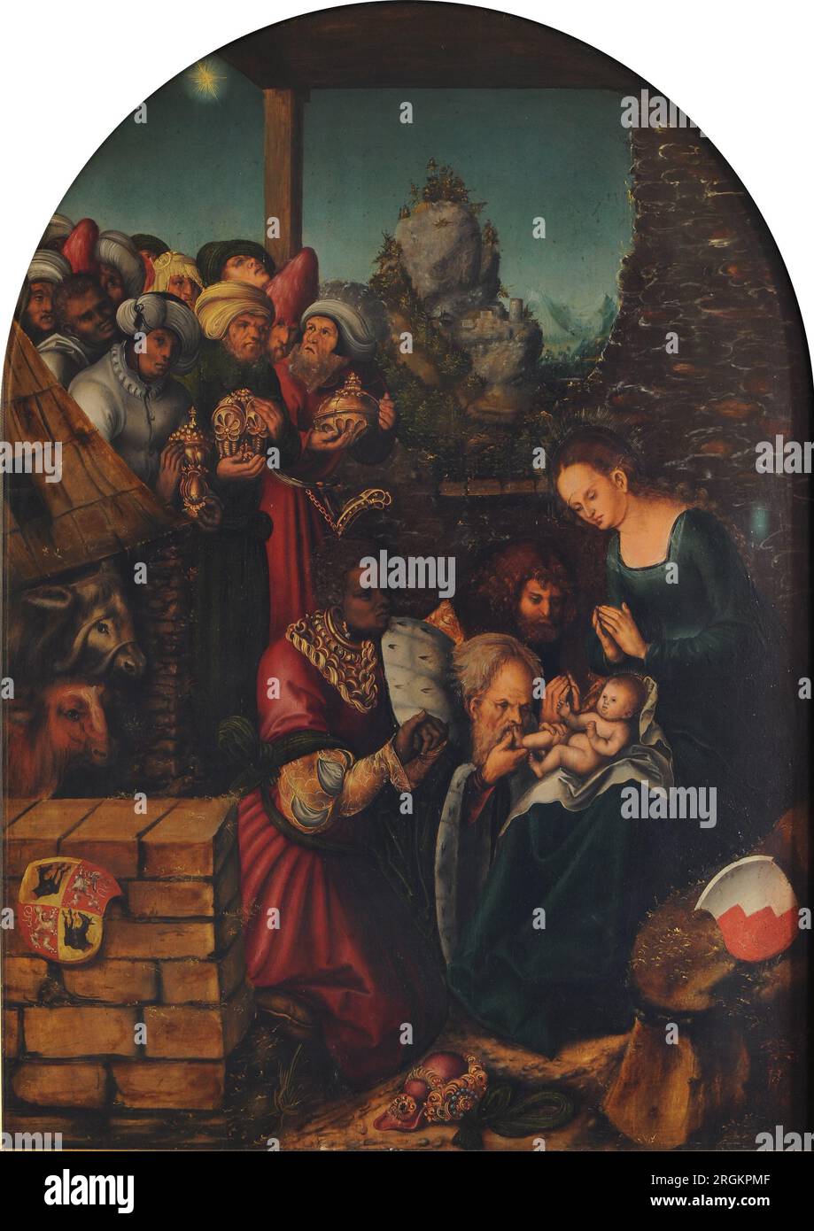 The Adoration of the Magi circa 1515 by Lucas Cranach the Elder Stock ...