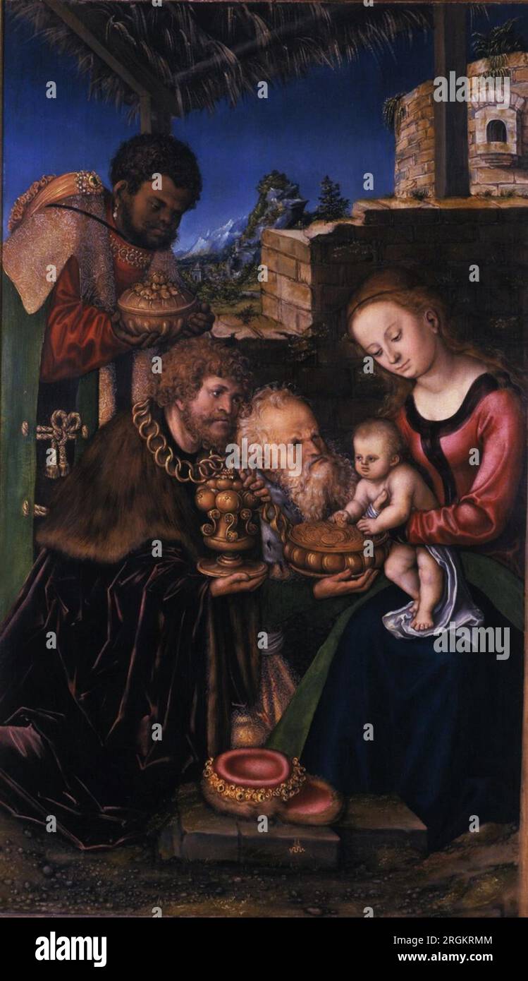The Adoration of the Magi circa 1513 - 1516 by Lucas Cranach the Elder ...