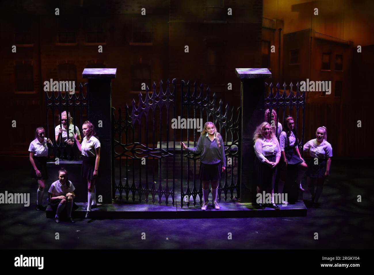 The cast of Boogie Nights on stage at the Alexandra Theatre, Birmingham