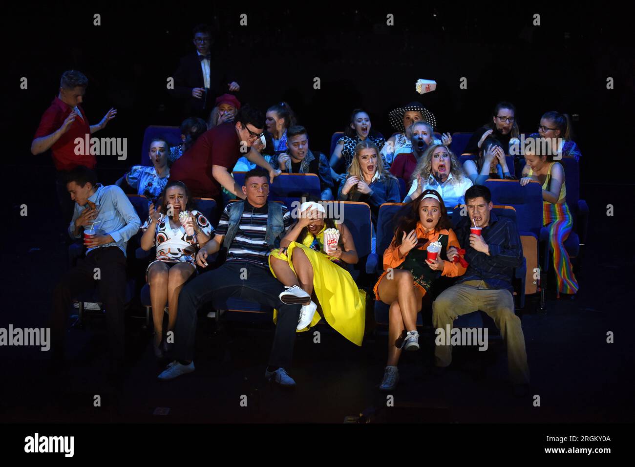 The cast of Boogie Nights on stage at the Alexandra Theatre, Birmingham