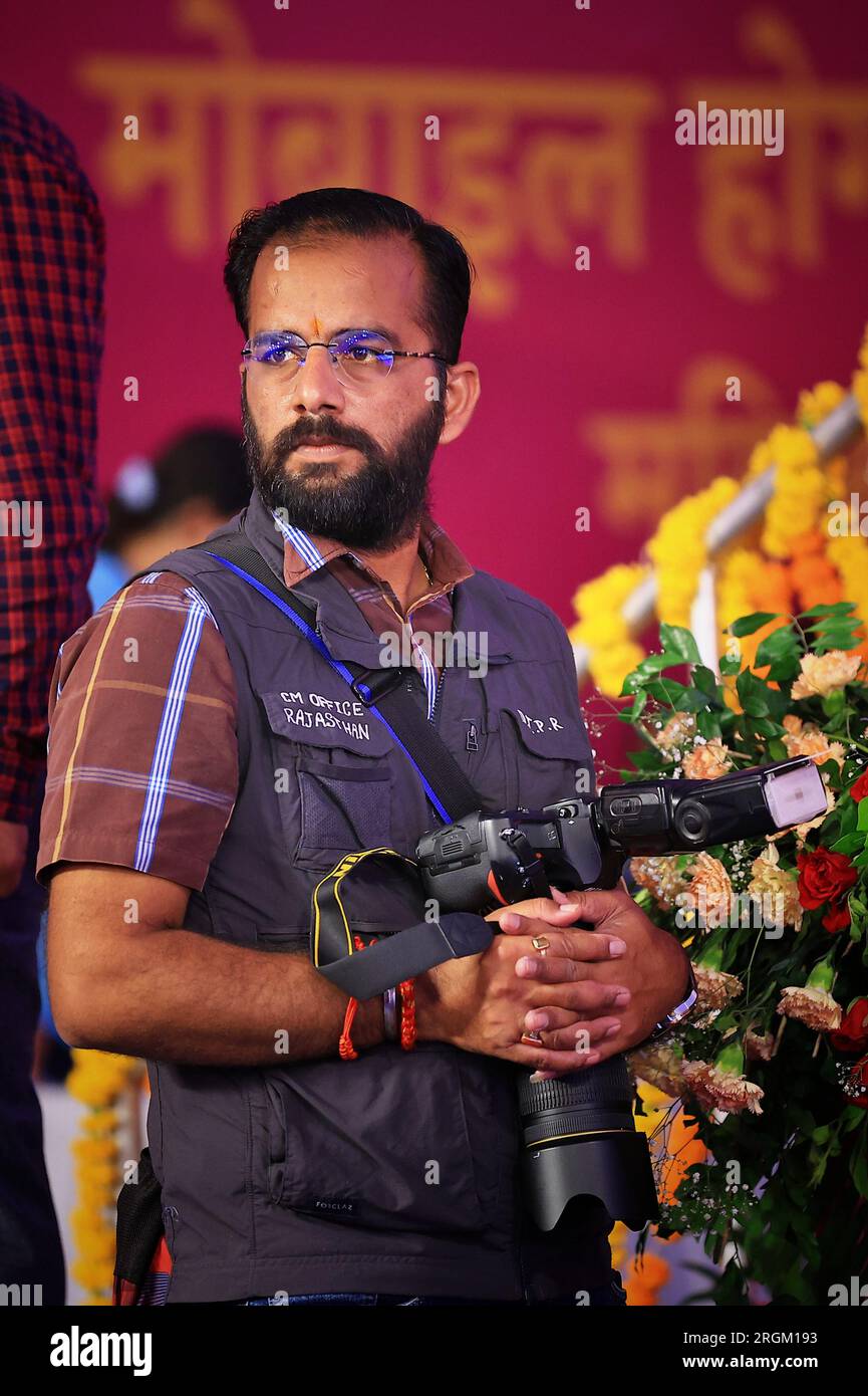 Jaipur, India, August 10, 2023 Indian photographer during the launch