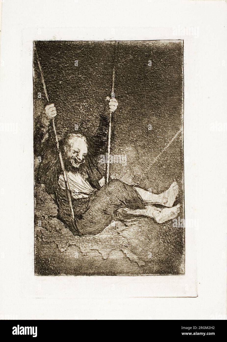 Old man on a swing. Francisco José de Goya y Lucientes. 1825/27. Stock Photo