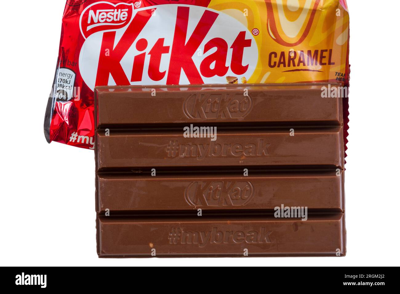 Nestle Caramel KitKat isolated on white background - Kit Kat