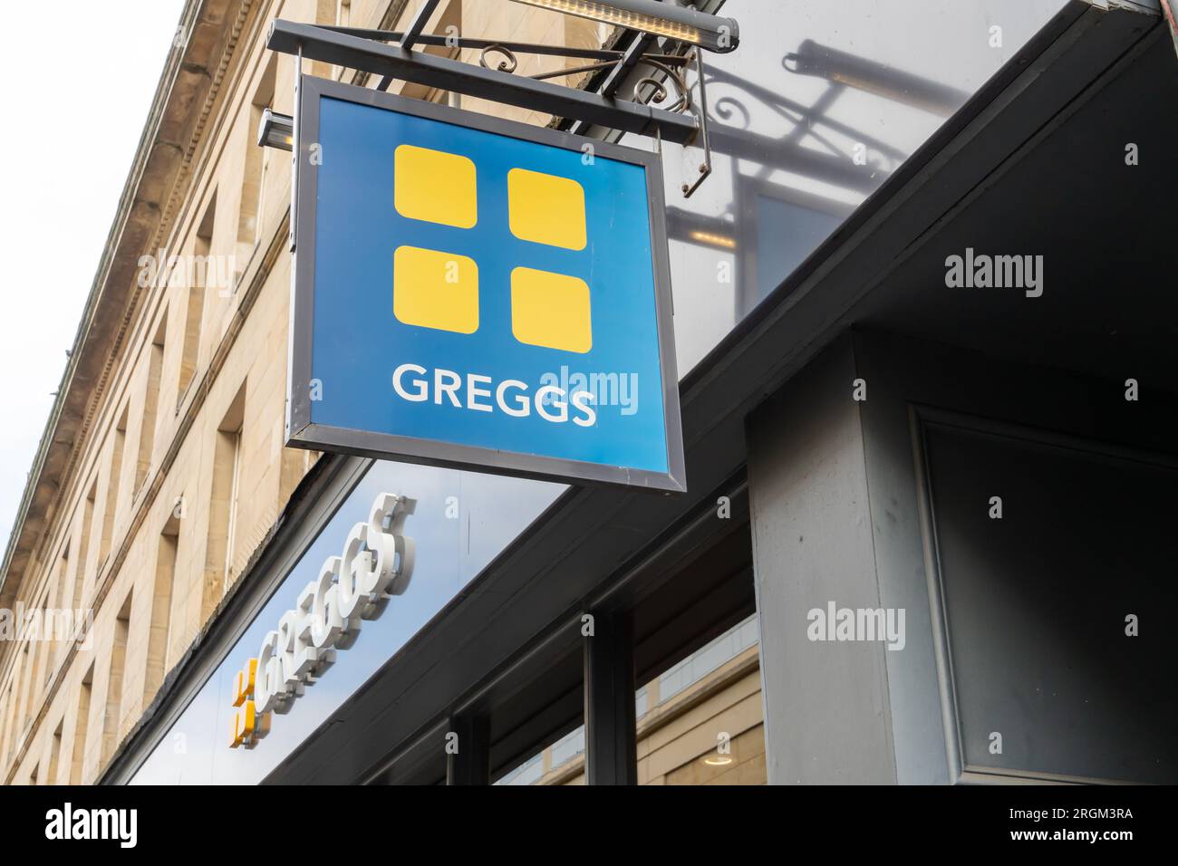 Signage at one of the many branches of Greggs in the city of Newcastle