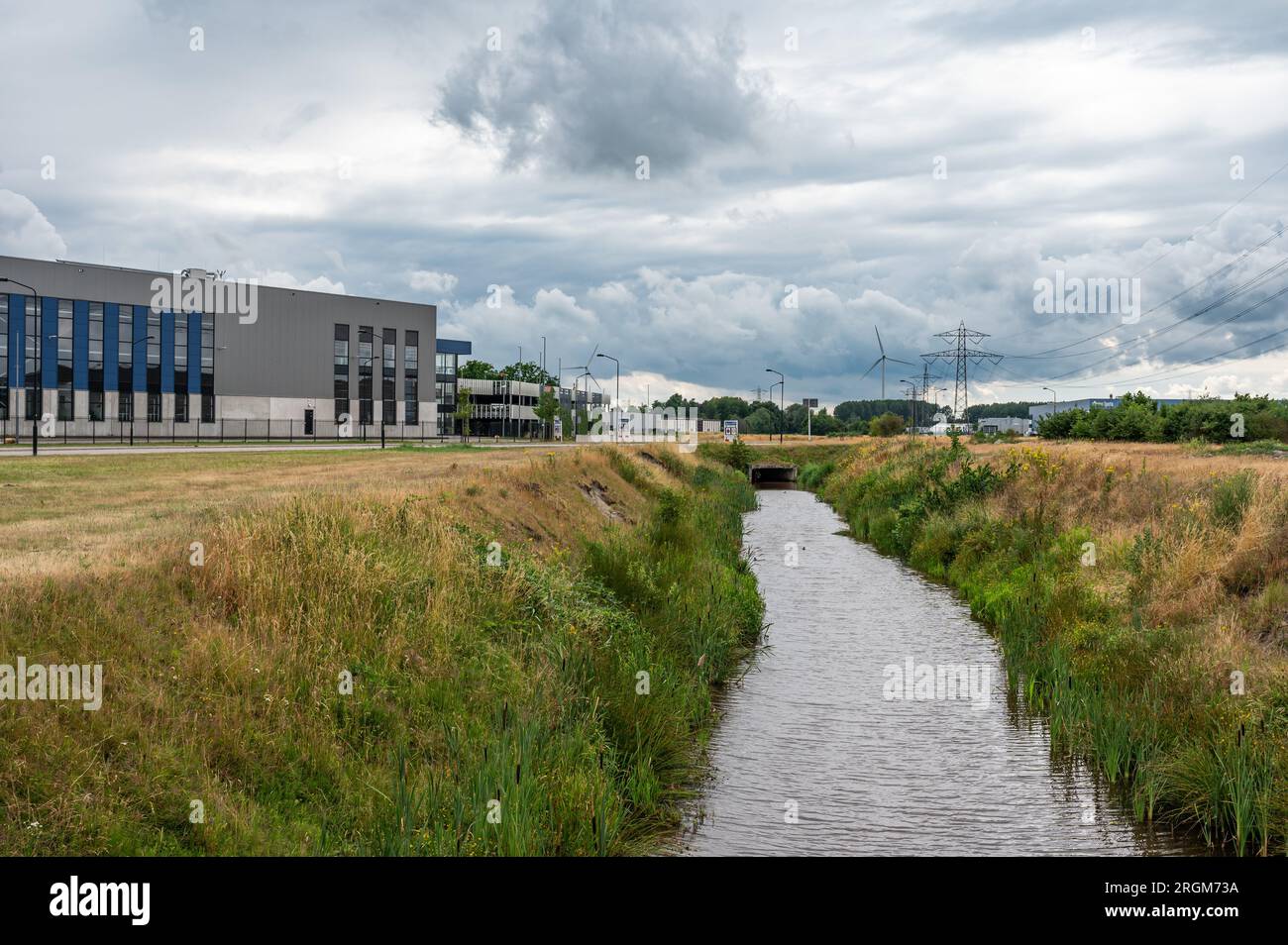 Oud Gastel, Brabant, The Netherlands, July 1, 2023 Creek through